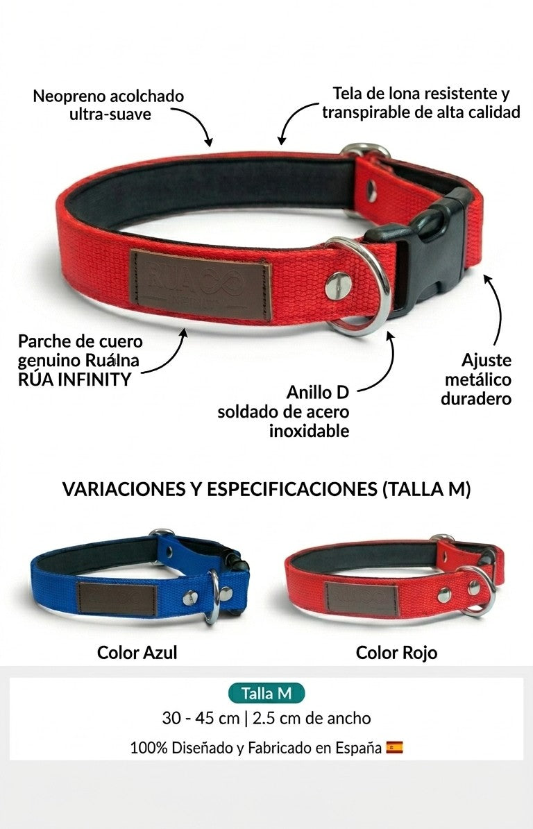 Collar Acolchado para Perros Talla M - Máxima Comodidad | RÚA INFINITY
