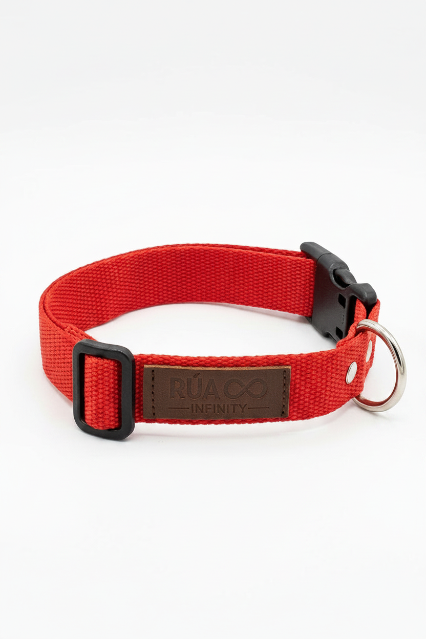 Rúa Infinity Collar Nylon Ligero para Perros Talla M – Rojo