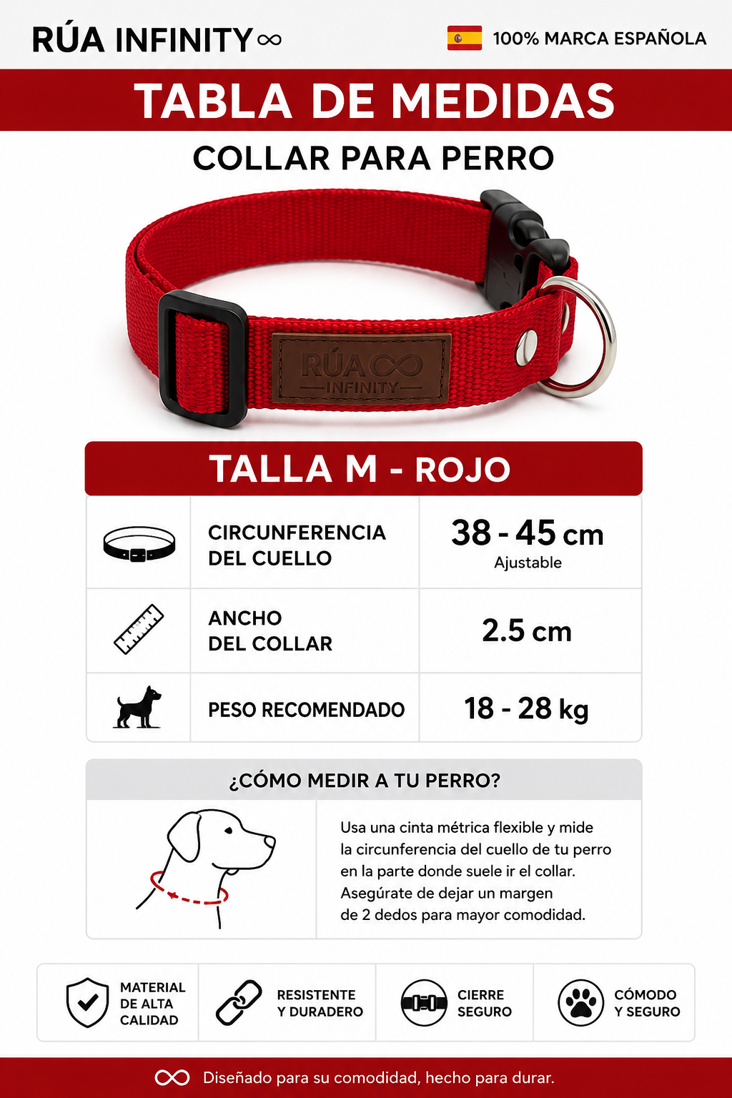 Collar Perro  Rúa Infinity  (Talla M)